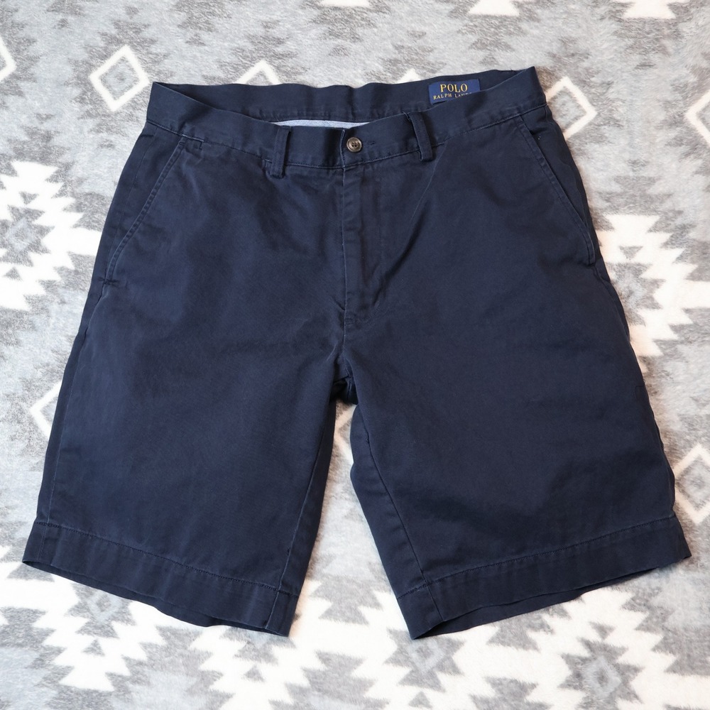 Polo Ralph Lauren Navy Blue Classic Fit Chino Shorts Mens 32x9" Ins